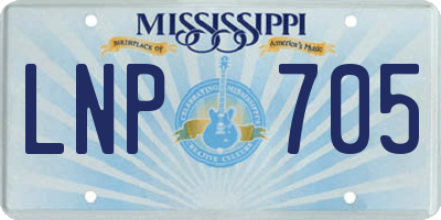 MS license plate LNP705