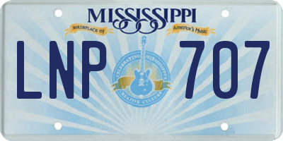 MS license plate LNP707