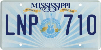 MS license plate LNP710