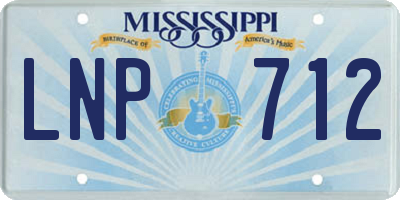 MS license plate LNP712