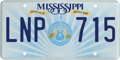 MS license plate LNP715