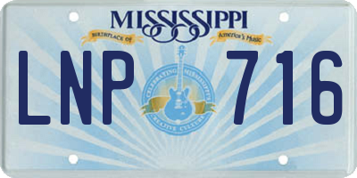 MS license plate LNP716