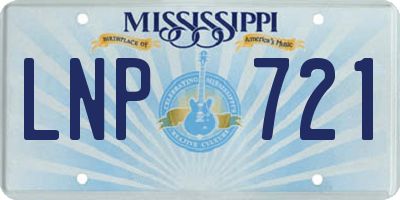 MS license plate LNP721