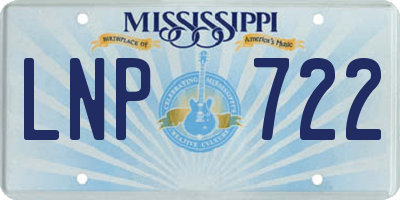 MS license plate LNP722