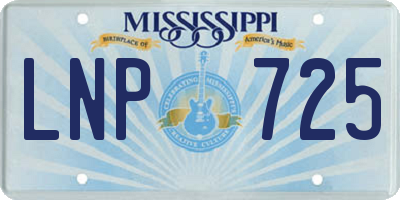 MS license plate LNP725