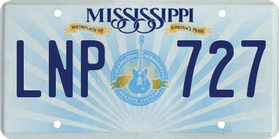 MS license plate LNP727