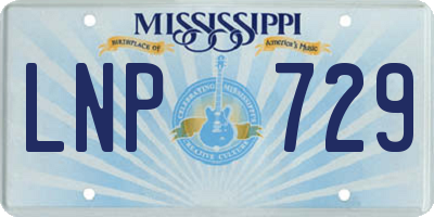 MS license plate LNP729