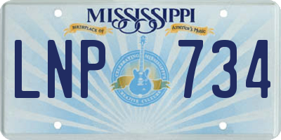MS license plate LNP734