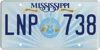MS license plate LNP738