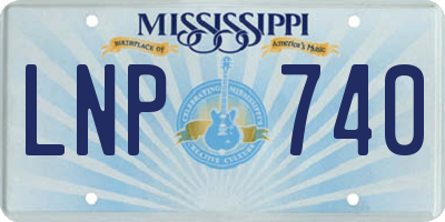 MS license plate LNP740