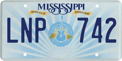 MS license plate LNP742