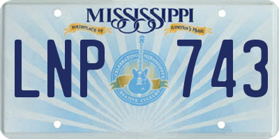 MS license plate LNP743