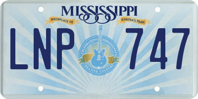 MS license plate LNP747