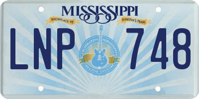 MS license plate LNP748