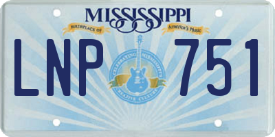 MS license plate LNP751