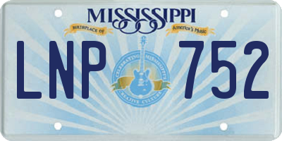 MS license plate LNP752