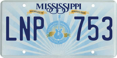 MS license plate LNP753