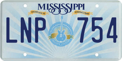 MS license plate LNP754