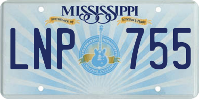 MS license plate LNP755