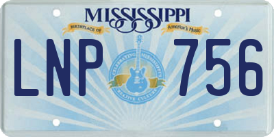 MS license plate LNP756