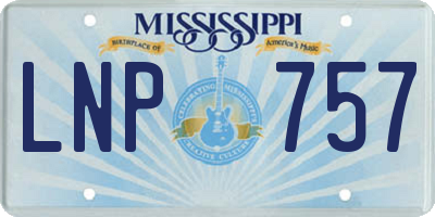 MS license plate LNP757