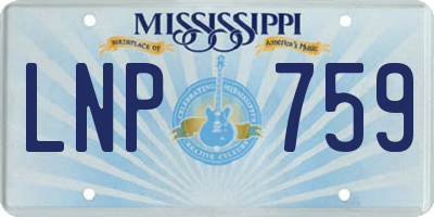 MS license plate LNP759