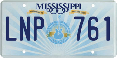 MS license plate LNP761