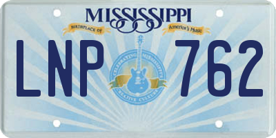 MS license plate LNP762