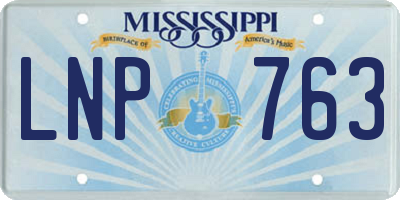 MS license plate LNP763