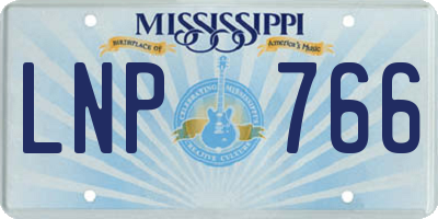 MS license plate LNP766