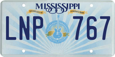 MS license plate LNP767