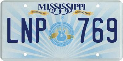 MS license plate LNP769