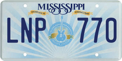 MS license plate LNP770