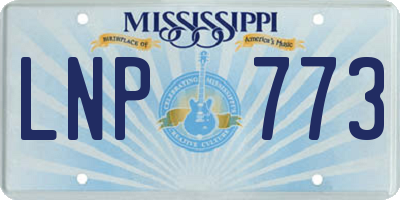 MS license plate LNP773