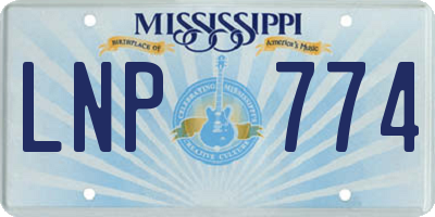 MS license plate LNP774
