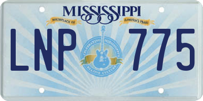 MS license plate LNP775