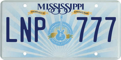 MS license plate LNP777