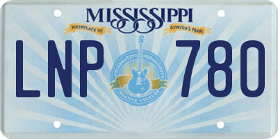 MS license plate LNP780