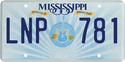MS license plate LNP781