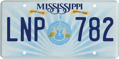 MS license plate LNP782