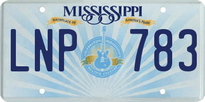 MS license plate LNP783