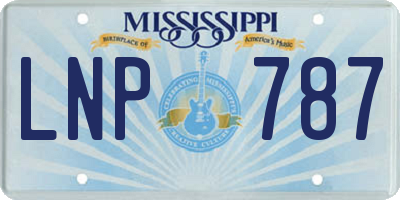 MS license plate LNP787