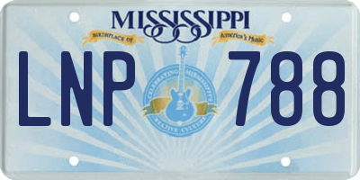 MS license plate LNP788