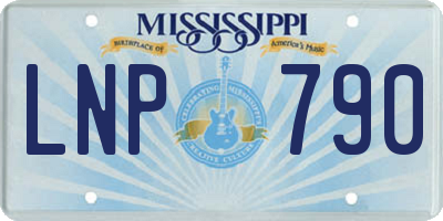 MS license plate LNP790