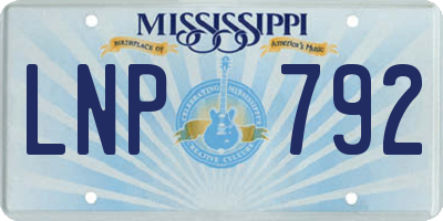 MS license plate LNP792