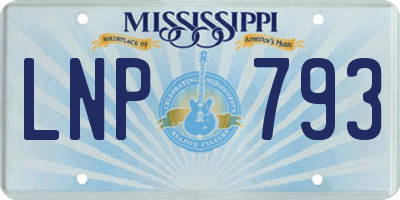 MS license plate LNP793