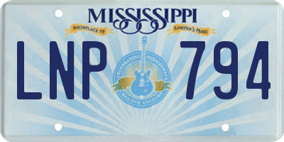 MS license plate LNP794