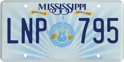 MS license plate LNP795