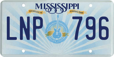MS license plate LNP796
