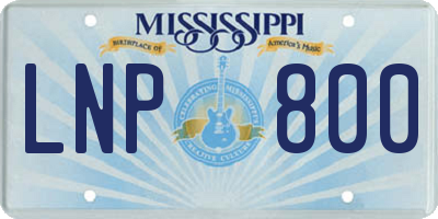 MS license plate LNP800